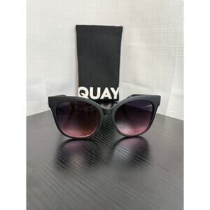 Quay Its My Way Oversized Black Sunglasses + Pouch